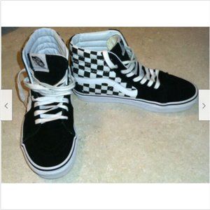 Vans off The Wall Sk8 Hi Checkerboard Shoes Black